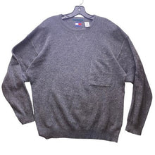 Load image into Gallery viewer, Tommy Hilfiger Sweater Mens Medium Gray Silk Angora Blend Preppy Academia
