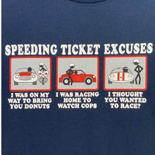 Load image into Gallery viewer, Speeding Shirt Mens Medium Funny Excuses Spell Out Everyday Streetwear
