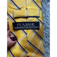 Load image into Gallery viewer, Jos A Bank Executive Collection Necktie Mens Yellow Plaid 100% Silk
