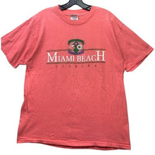 Load image into Gallery viewer, Miami Beach Shirt Womens Large Single Stitch Spell Out Tropical Beachy Coastal
