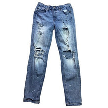 Load image into Gallery viewer, KanCan Jeans Womens 7/27 Distressed Thrashed Splatter Grunge Streetwear
