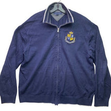 Load image into Gallery viewer, Tommy Hilfiger Sweater Mens 2XL Preppy Academia Full Zip Embroidered Crest Patch
