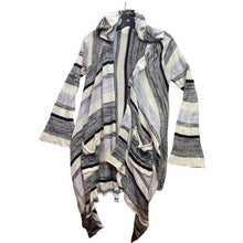 Load image into Gallery viewer, Altar'd State Cardigan Womens Medium Striped Waterfall Pockets Preppy Beachy
