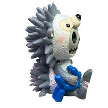 Load image into Gallery viewer, Furrybones Hedrick Hedgehog Skeleton Figurine with Blue Balloon Dog
