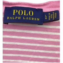 Load image into Gallery viewer, Polo Ralph Lauren Shirt Womens Large Pink Striped V-Neck Preppy Academia Mature
