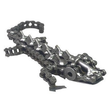 Load image into Gallery viewer, Steampunk Lizard Sculpture Recycled Metal Art Bike Chain Industrial Mechanical
