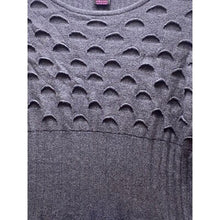 Load image into Gallery viewer, Elena Wang Dress Womens Small Charcoal Gray Angora Viscose Cutout Knit Polka Dot

