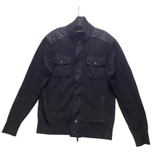 Load image into Gallery viewer, Banana Republic Sweater Jacket Mens Large Black Quilted Merino Wool Full Zip
