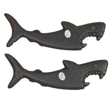 Load image into Gallery viewer, 2 Cast Iron Shark Bottle Opener Kitchen Bar Gadget Nautical Coastal Decor
