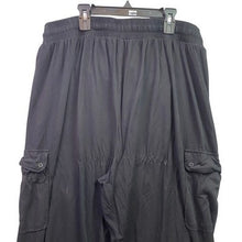 Load image into Gallery viewer, Torrid Pants Womens 1R Black Cargo Wide Leg Drawstring Stretch Rayon Gorpcore
