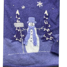 Load image into Gallery viewer, Croft &amp; Barrow Sweater Womens Large Wool Angora Grandmacore Full Zip Snowmen

