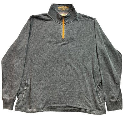 Margaritaville Sweatshirt Mens 2XL Gray Quarter Zip Pullover Parrot Logo