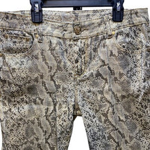 Load image into Gallery viewer, Grace in LA Pants Womens 30 Snakeskin Jeans Gold Metallic Stretch Festival
