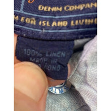 Load image into Gallery viewer, Tommy Bahama Shirt Mens Large Indigo Palms Linen Light Blue Beachy Costal
