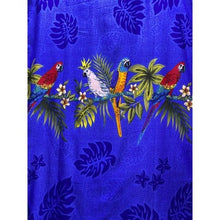 Load image into Gallery viewer, Vintage Hawaiian Shirt Mens Medium Blue AOP Parrot Wrap Around Costal Beachy
