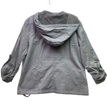Load image into Gallery viewer, XCVI Jacket Womens Large Gray Mesh Full Zip Hooded Utility Gorpcore Lightweight

