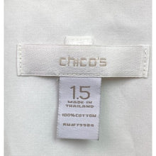 Load image into Gallery viewer, Chico's Blouse Womens 1.5 White Career Professional Mature Workwear Button Up
