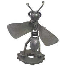 Load image into Gallery viewer, Bee Metal Art Sculpture Steampunk Nuts Bolts Figure Clarinet Collectible
