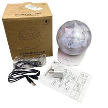 Load image into Gallery viewer, ColorDiamond Light Projection Lamp White USB Charge Speaker Music NEW
