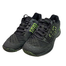 Load image into Gallery viewer, Wilson Tennis Shoes Boys 4 Black Neon Green Athletic Court Sneakers
