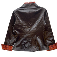 Load image into Gallery viewer, Hetai Shirt Japanese Asian Satin Frog Buttons Red Black Traditional Hong Kong
