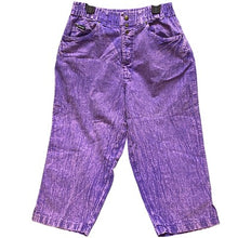 Load image into Gallery viewer, Vintage EZZEWEAR Pants Womens Small Purple Acid Wash Capri Snap Front Casual
