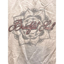 Load image into Gallery viewer, Beautiful Soul Shirt Men's Medium Y2K Script Grunge Roses Skull Spell Out White
