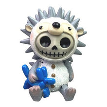 Load image into Gallery viewer, Furrybones Hedrick Hedgehog Skeleton Figurine with Blue Balloon Dog
