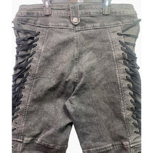 Load image into Gallery viewer, Fashion Nova Jeans Womens 2XL Black Lace Up Flare Pants Stretchy Grunge NWT
