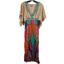 Load image into Gallery viewer, Flying Tomato Dress Womens Medium Bohemian Maxi Embroidered Colorful 54" Long
