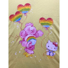 Load image into Gallery viewer, Hello Kitty x Care Bears Shirt Womens Large Collab Rainbow Balloons Yellow
