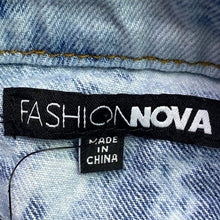 Load image into Gallery viewer, Fashion Nova Jumpsuit Womens Large Denim Tie Dye Thrashed Streetwear Cropped
