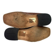 Load image into Gallery viewer, Stacy Adams Shoes Mens 13M Brown Leather Ostrich Embossed Square Toe Oxford
