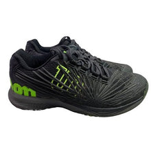 Load image into Gallery viewer, Wilson Tennis Shoes Boys 4 Black Neon Green Athletic Court Sneakers
