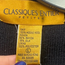 Load image into Gallery viewer, Classiques Entier Petites Cardigan Womens Large Velvet Beaded Sweater Old Money
