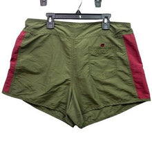 Load image into Gallery viewer, SQZ Shorts Womens 13/14 Olive Green Red Nylon Embroidered Dragon Athleisure
