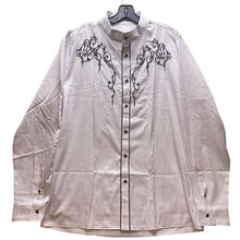 Load image into Gallery viewer, ZEROYAA Shirt Mens Extra Large White Black Country Western Cowboy Embroidery NWT
