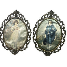 Load image into Gallery viewer, Lot of 2 Vintage Framed Prints Ornate Italy Blue Boy Pinkie Victorian
