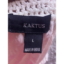 Load image into Gallery viewer, Kaktus Shirt Womens Large White Viscose Crochet Sleeveless Costal Beachy
