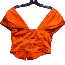 Load image into Gallery viewer, Pretty Little Thing Blouse Womens 8 Corset Ruched Mesh Draped Festival Hook Eye
