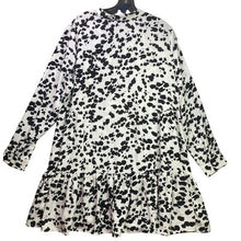 Load image into Gallery viewer, Flawless Dress Womens Large Oversized Flowy Ruffle AOP Preppy Academia Office
