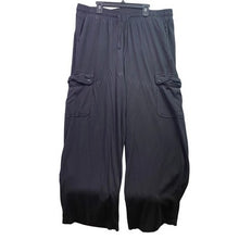 Load image into Gallery viewer, Torrid Pants Womens 1R Black Cargo Wide Leg Drawstring Stretch Rayon Gorpcore
