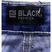 Load image into Gallery viewer, CJ Black Jeans Mens 34x34 Light Wash Distressed Skinny Flex Streetwear Premium
