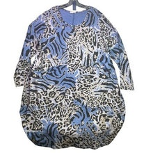 Load image into Gallery viewer, The Lino Lounge Dress Womens Large Animal AOP Cocoon Italy Lounge Stretchy Boho
