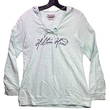 Load image into Gallery viewer, Hilton Head Shirt Womens Small Island Slub Hooded Beach Coastal Travel Spell Out
