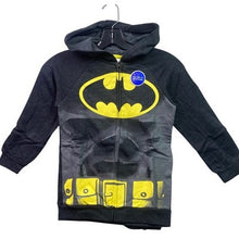 Load image into Gallery viewer, Batman Hoodie Boys 7/8 Full Zip Zip Detachable Cape Costume Cosplay NWOT
