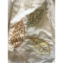 Load image into Gallery viewer, Fall Apron Womens One Size Embroidered Adjustable Tie Back Tan Light Leaves
