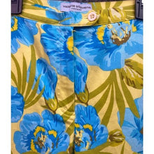 Load image into Gallery viewer, Valerie Stevens Pants Womens 8 Yellow Blue Floral AOP Cropped Travel Costal
