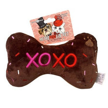Load image into Gallery viewer, Hugs Kisses Bone Dog Toy Plush Squeaker Metro Pawlin Pet 9 Inch
