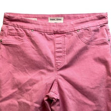 Load image into Gallery viewer, Tribal Jeans Womens 10 Audrey Mid Rise Straight Crop Pink Frayed Hem Cropped
